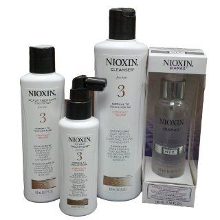 Nioxin Hair System Kit 3 (Normal to Thin Looking) + Diamax (3.38 FL oz)  Hair And Scalp Treatments  Beauty