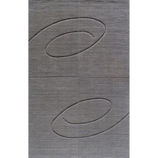 Hand tufted Manhattan Swirl Grey Wool Rug (5 x 8) 5x8   6x9 Rugs