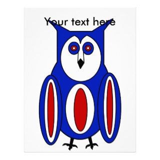 Cool red white and blue owl letterhead design