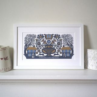 personalised anniversary 'two lovers' print by glyn west design