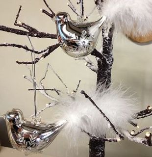pair of silver hanging birds of a feather by velvet brown