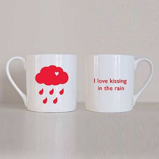 'i love kissing in the rain' mug by little mug company