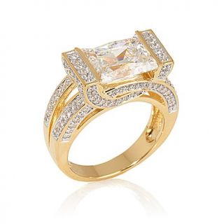 Victoria Wieck 3.96ct Absolute™ East/West Semi Bezel Set Radiant Cut and