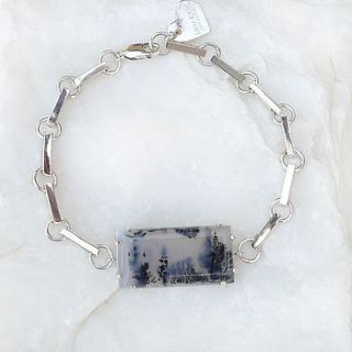 forest mist gemstone silver bracelet by lilia nash jewellery