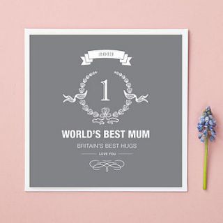 'award' personalised mother's day card by bonnie blackbird