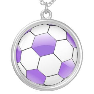 Purple Soccer Ball Necklace
