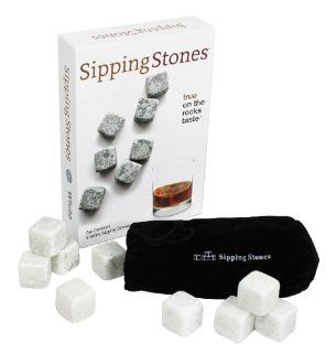 Sipping Stones   Set of 9 White Whisky Chilling Rocks   Made of 100% Pure Soapstone Barware Tool Sets Kitchen & Dining