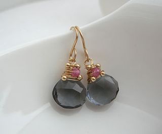 navy teal quartz gemstone earring by sarah hickey