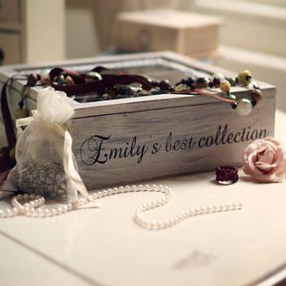 antiqued style personalised jewellery box by this is pretty