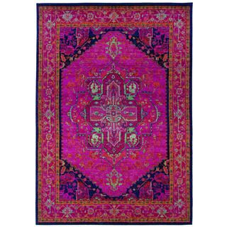 Updated Traditional Pink/ Blue Polypropylene Rug (7'10 x 11') Oriental Weavers 7x9   10x14 Rugs