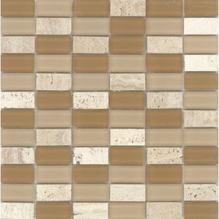 Surfaces Elida Glass 12 x 12 Mosaic in Natural Brick