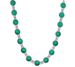 Judith Ripka Sterling Green Goddess Doublet Necklace —