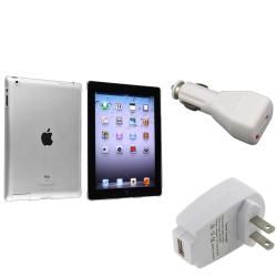 BasAcc Crystal Case/ White Travel/ Car Charger for Apple iPad 3/ 4 BasAcc Cases & Holders
