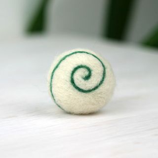 hand felted spiral ball by ecokitty