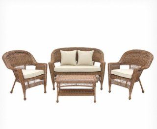 Lounge Patio Seating Group Set Indoors Outdoors 4 Piece Many Differnet Colors (Beige)  Patio, Lawn & Garden