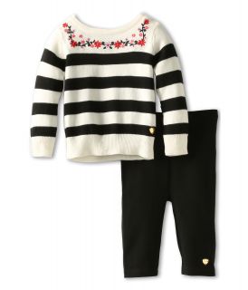 Juicy Couture Kids 2 Piece Sweater Set (Infant) Angel/Pitch Black