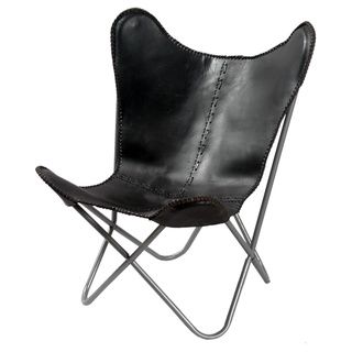 Black Leather Butterfly Chair Horizon Dining Chairs