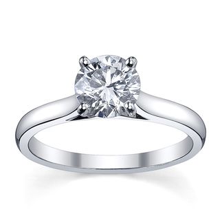 Platinum 1/2ct TDW Diamond Solitaire Engagement Ring (H I, SI1 SI2) Engagement Rings