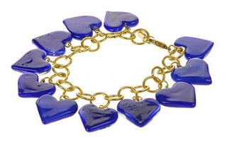 glass heart bracelet various by ethical trading company