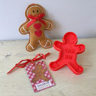 gingerbread 'eat me' cookie cutter and stamp by little ella james