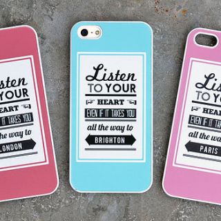 personalised iphone case listen to your heart by oakdene designs