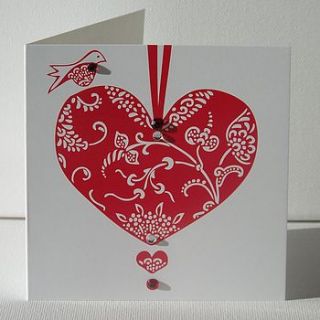 big red heart card by ceri darwent design