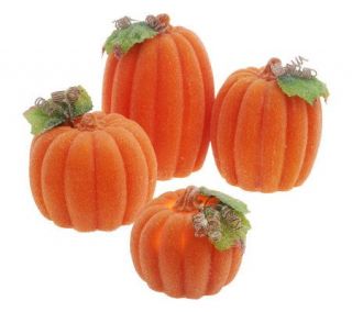 4 Piece Set BatteryOperated Lit Beaded Pumpkins by Valerie —