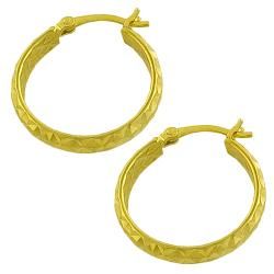 Fremada 14k Yellow Gold 20 mm Diamond cut Hoop Earrings Fremada Gold Earrings
