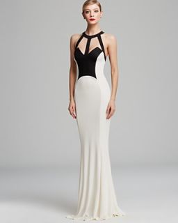 ABS by Allen Schwartz Gown   Cutout Neckline Color Block's