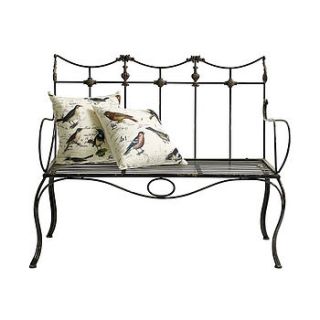 distressed metal garden bench by out there interiors
