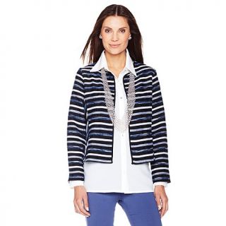 MarlaWynne Woven Striped Road Map Jacket