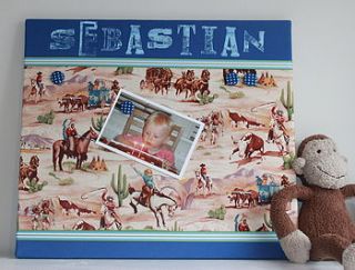 personalised boy's magnetic noticeboard by max and co