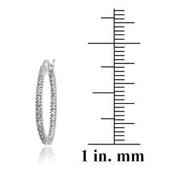 DB Designs Sterling Silver 1/4ct TDW Diamond Round Hoop Earrings (I J, I2 I3) DB Designs Diamond Earrings