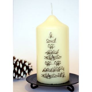 vintage style christmas tree bird candle by light illuminate enjoy