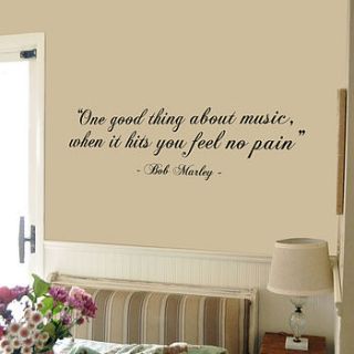 bob marley 'good thing…' quote wall sticker by oakdene designs