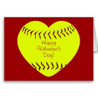 Softball Happy Valentines Day Card