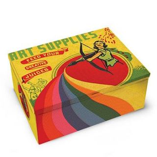 art supplies tin cigar box by incognito