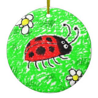 Smudgy Ladybug Christmas Ornaments