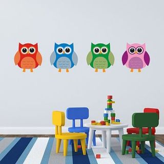 owl fabric wall stickers by mirrorin