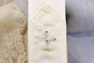 hand embroidered classic flower hankie by tamielle