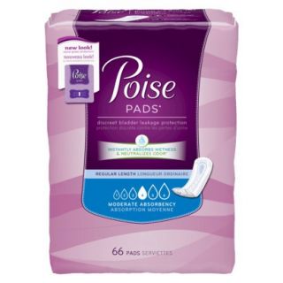 Poise Moderate Absorbency Pads   66 Count