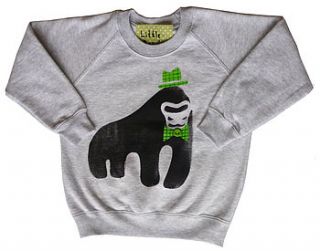 children's gorilla hand printed sweatshirt by little dandies