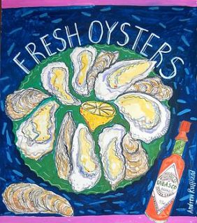 fresh oysters by fish and ships coastal art