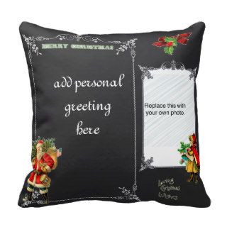 Photo Gift  vintage chalkboard Christmas decoupage Pillows
