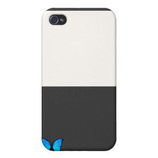 Black and White Stripe and Butterfly i iPhone 4 Cases