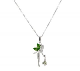 Solvar Irish Fairy Pendant with Shamrock —