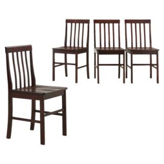 Walker Edison Solid Wood Dining Chairs   Espress