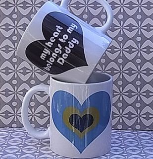personalised my heart belongs to my daddy fathers day mug by that lovely shop