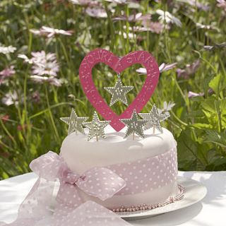 pink heart cake decoration by birchcraft
