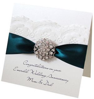 opulence emerald wedding anniversary card by made with love designs ltd